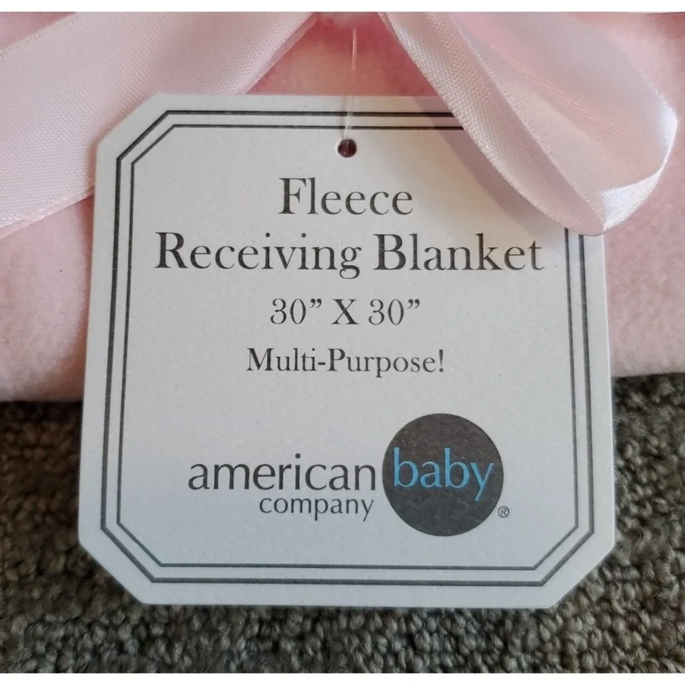 American Baby Company Fleece Receiving Blanket Pink Baby Shower Girl Gift NEW